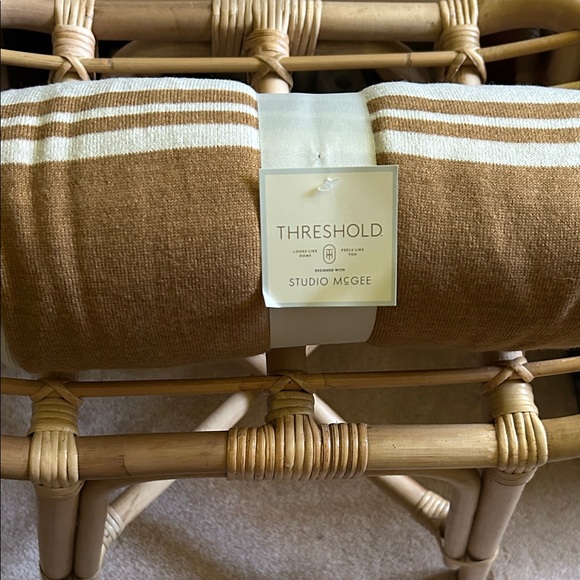 Threshold Other - Threshold Studio McGee Tan and White Throw 50” x 60”